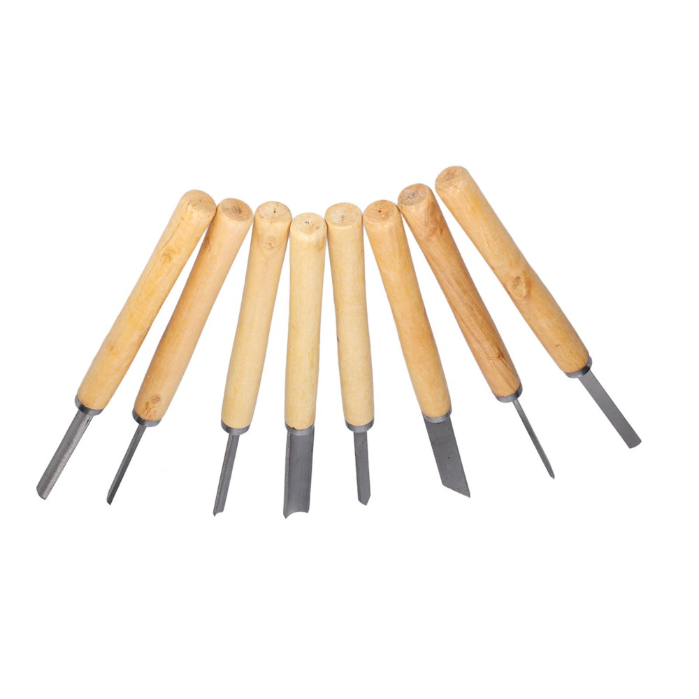 8本組 HSS鋼製 木工旋盤用チゼルセット スキューチゼル、 - Skew Chisel Wood のレビューと価格