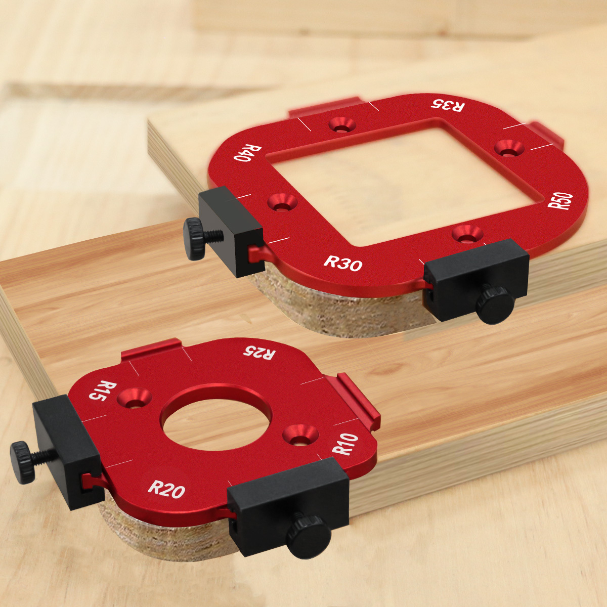 アルミ製ラウンドコーナー半径テンプレートセット、木工用ルータ - Woodworking Work Table のレビューと価格