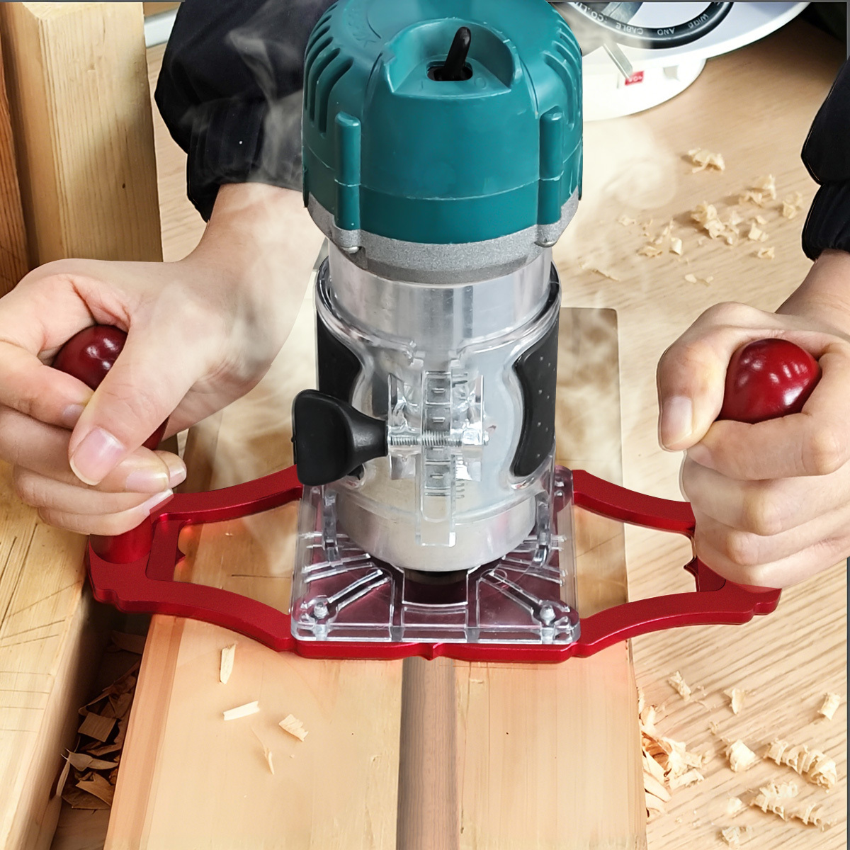ハンドルとセンターラインポインター付きルーターベース、フリッ - Woodworking And Carpentry のレビューと価格